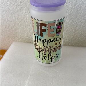 Colorful Coffee Tumbler with Fun Quote